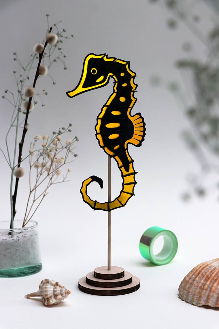 Sea Horse - Hippocampe à assembler Assembli Gold Leaf Metallic
